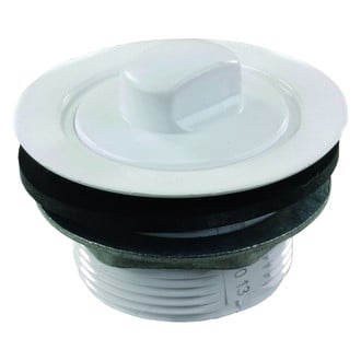JR Products® - Plastic Polar White Bath/Shower Strainer with Threaded Stopper