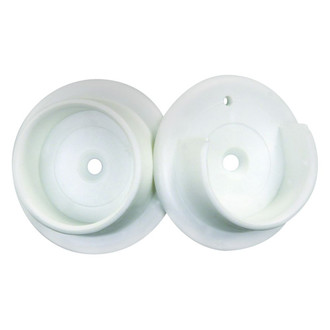 JR Products® - White Plastic Round Closet Pole Socket Set