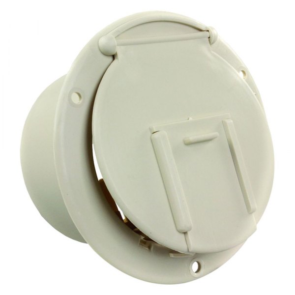 JR Products® - 4.6"D Colonial White Round Electric Cable Hatch