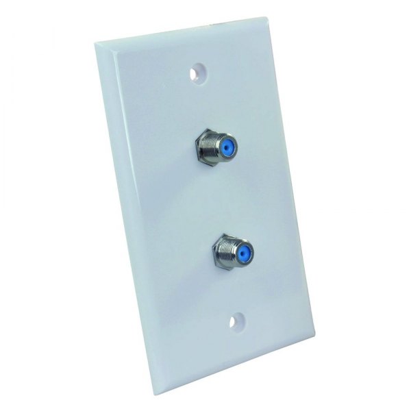 JR Products® - White Double TV Wall Plate