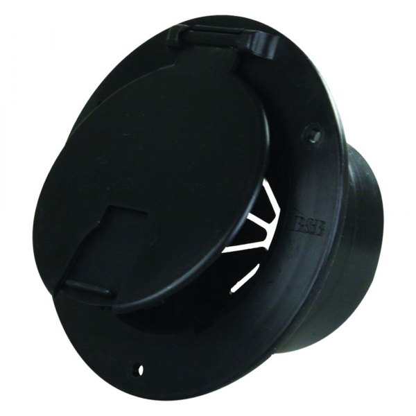 JR Products® - Deluxe 5.2"D Black Round Electric Cable Hatch with Back