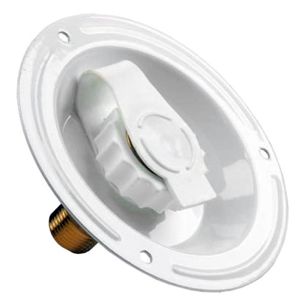 JR Products® - White Metal City Recessed Water Fill with 1/2" MPT Brass Check Valve