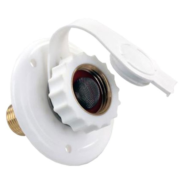 JR Products® - White Plastic City Flush Water Fill with 1/2" MPT Brass Check Valve