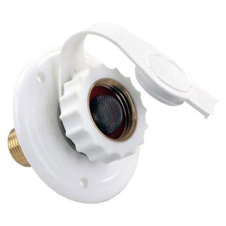 JR Products® 62145 - White Plastic City Flush Water Fill with 1/2" MPT Brass Check Valve