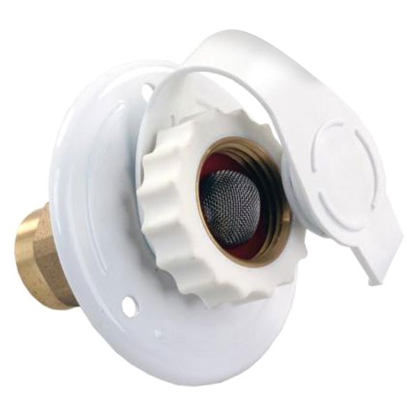 JR Products® - White Metal City Flush Water Fill with 1/2" FPT Brass Check Valve