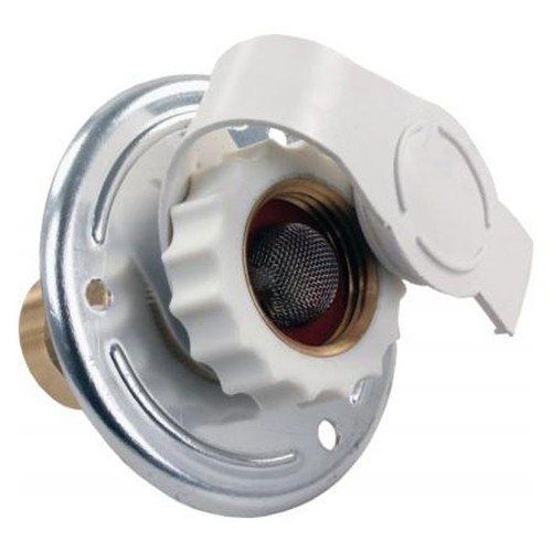 RV City Water Fill Inlet Flange – Brass With Check Valve, 1/2" Female Connector
