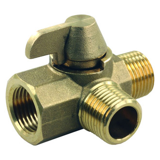 JR Products® - Brass 3-Way Diverter Valve (1/2" FPT x 1/2" MPT x 1/2" MPT)