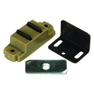 JR Products® - Tan Surface Mount Magnetic Cabinet Catch with L Strike