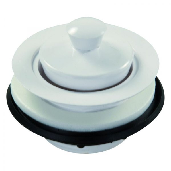 JR Products® - Plastic White Bath/Shower Strainer with Pop-Stop Stopper