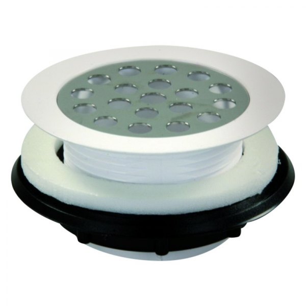 JR Products® - Plastic White Bath/Shower Strainer with Grid