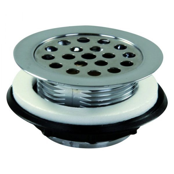 JR Products® - Plastic Chrome Bath/Shower Strainer with Grid