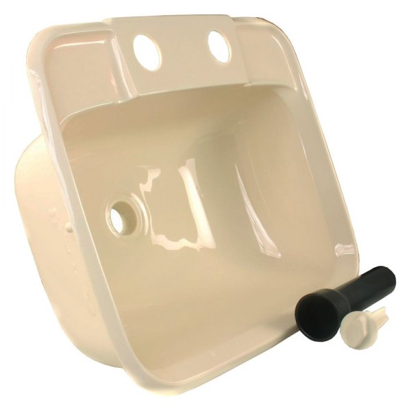 JR Products® - Plastic Parchment Drop-In Rectangular Single Bowl Lavatory Sink