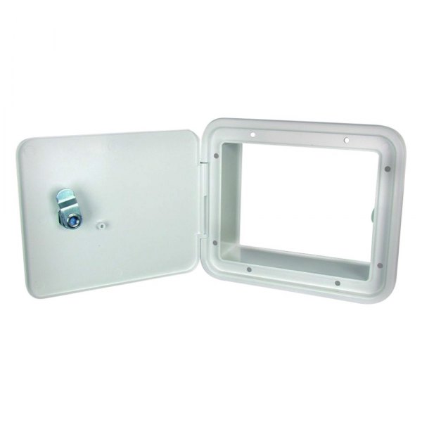 JR Products® - 6.5"H x 7.6"W Polar White Rectangular Multi-Purpose Access Hatch