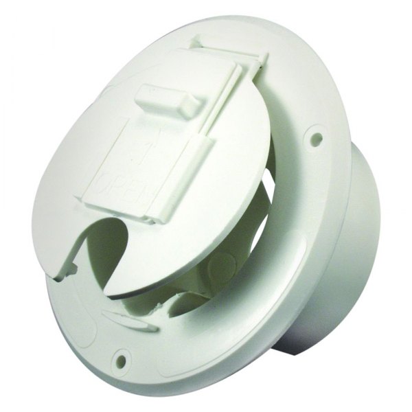 JR Products® - Economy 4.5"D Polar White Round Electric Cable Hatch