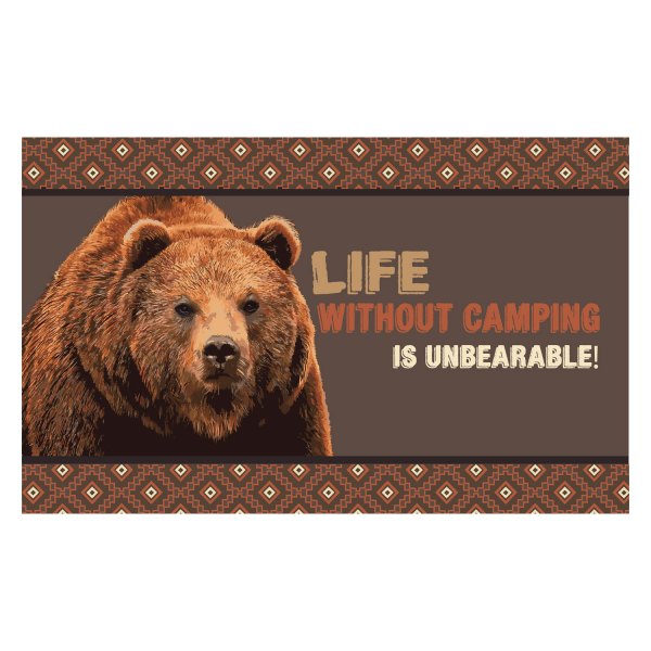 Kittrich® - "Life Without Camping Is Unbearable #1" 18" x 30" Rubber Door Mat