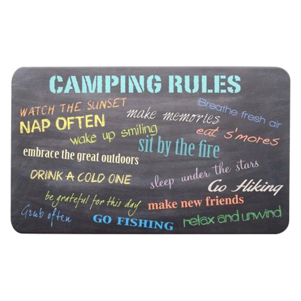 Kittrich® - "Camping Rules" 18" x 30" Rubber Designer Comfort Kitchen Mat