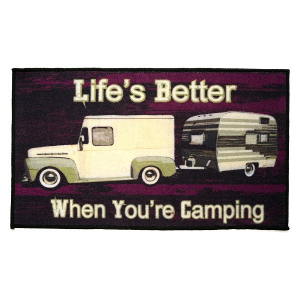 Kittrich® - "Life is Better When You are Camping" 18" x 30" Rubber Designer Comfort Kitchen Mat