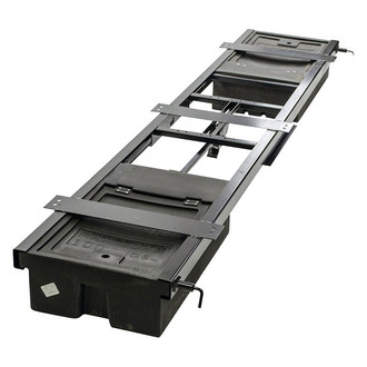Lippert® - 21.5"W x 99.5"L Black Aluminum Double Bin Storage System with Spare Tire Carrier