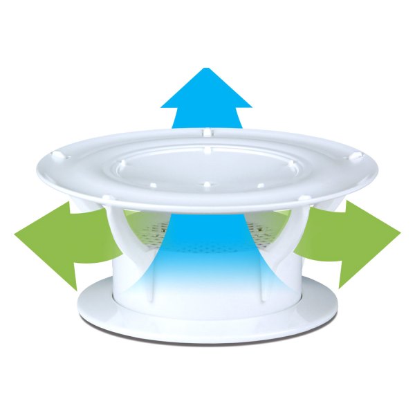 Lippert 360 Siphon RV Roof Vent Cap For Odor Prevention With Universal Fit, Built-In Bug Screen, White Polycarbonate - 389381
