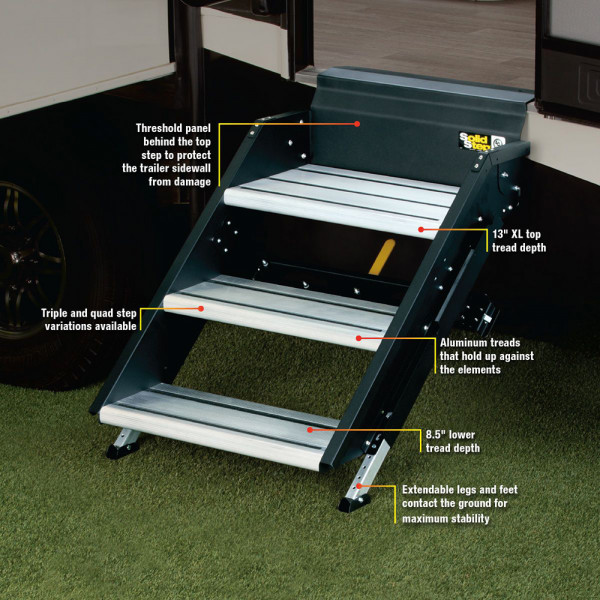 Lippert® 733931 - SolidStep™ Premium Step Storage Manual Steel