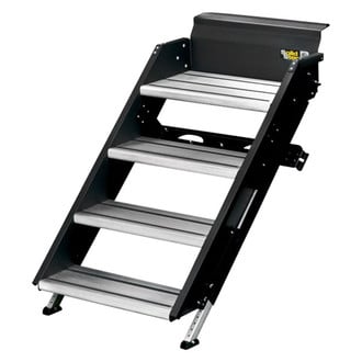Lippert® - SolidStep™ Premium Step Storage Manual Steel With Aluminum Treads 4 Steps Entry Steps