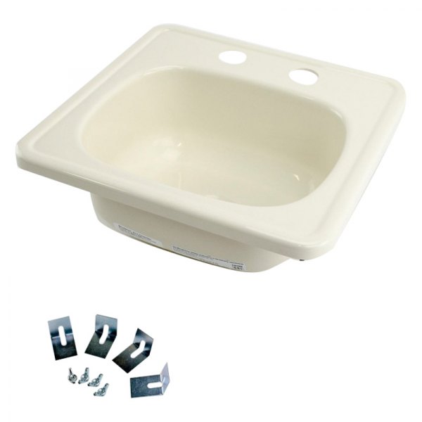Lippert® - Parchment Drop-In Square Single Bowl Kitchen Sink