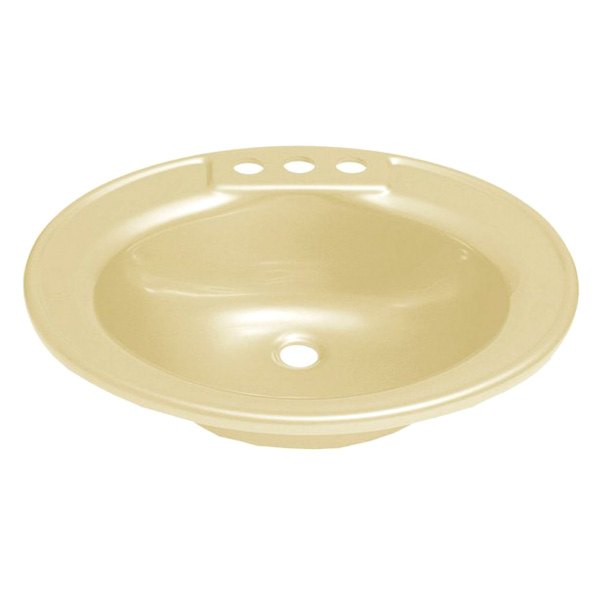 Lippert® - Plastic Parchment Drop-In Oval Single Bowl Lavatory Sink