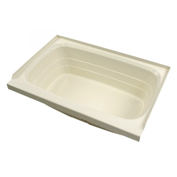 Lippert® - Parchment Plastic Rectangular Bath Tub with Center Drain