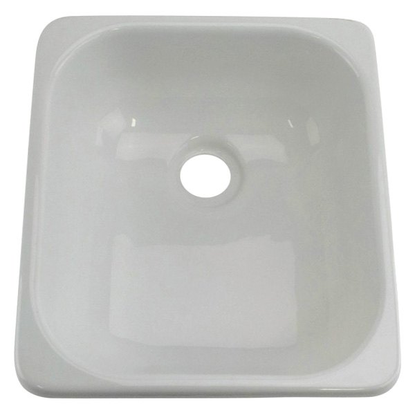 Lippert® - Plastic White Drop-In Rectangular Single Bowl Kitchen Sink