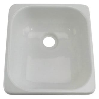 Lippert® 209630 - Plastic White Drop-In Rectangular Single Bowl Kitchen Sink (15"L x 13"W)