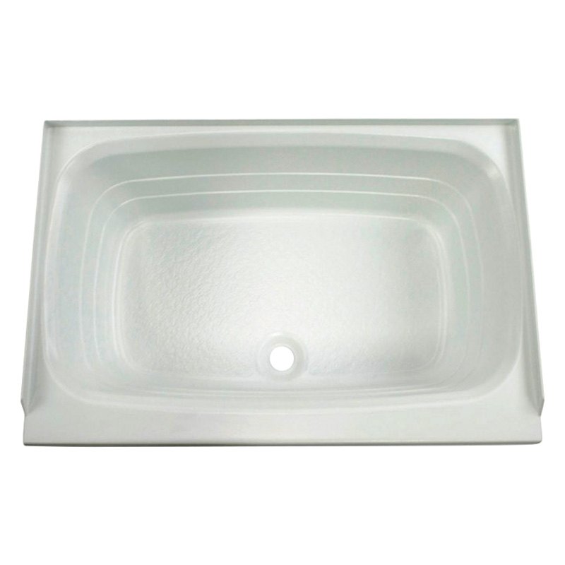 Lippert® 209661 White Plastic Rectangular Bath Tub with Center Drain