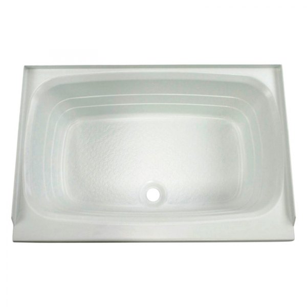 Lippert® - White Plastic Rectangular Bath Tub with Center Drain