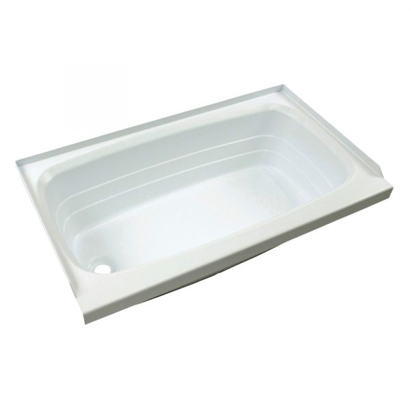 Lippert® - White Plastic Rectangular Bath Tub with Left Hand Drain