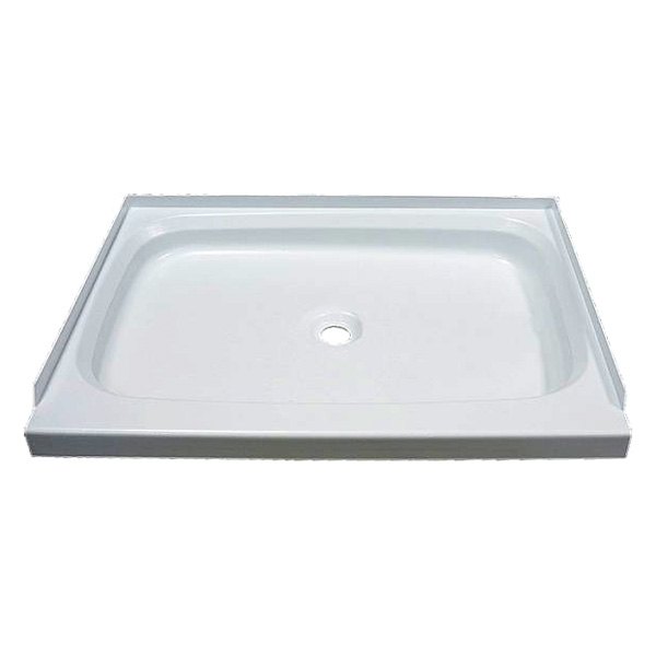 Lippert® - White Plastic Rectangular Shower Pan with Center Drain