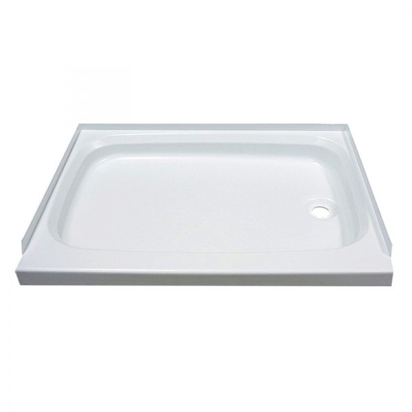 Lippert® - White Plastic Rectangular Shower Pan with Right Hand Drain