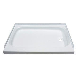 Lippert® - White Plastic Rectangular Shower Pan with Right Hand Drain (32"L x 24"W)