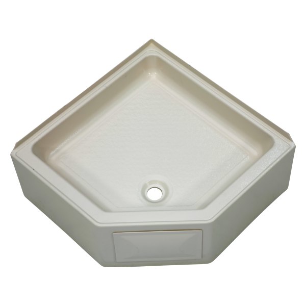 Lippert® - Parchment Plastic Corner Shower Pan with Center Drain