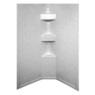 Lippert® - Neo Angle Slate Parchment Plastic Surround Shower Wall (34"L x 34"W)