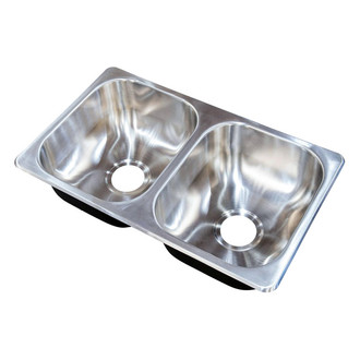 Lippert® - Stainless Steel Drop-In Rectangular Double Bowl Kitchen Sink (27"L x 16"W)