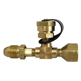 Marshall® - Brass LP Gas Camping Tee (0.9 GPM Excess Flow Male Hard Nose POL Male Hard Nose POL to Female POL /1"-20 Male)