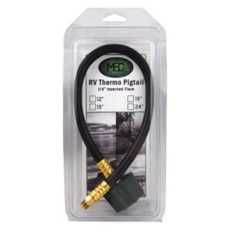 Marshall® - 425 Series 20" Thermoplastic LP Gas Hose with Plastic Clamshell Packaging (Female QCC, Type I Connection to 1/4" Male Inverted Flare)