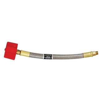 Marshall® - 425 Series 24" Stainless Steel Braided High Capacity LP Gas Hose with Plastic Clamshell Packaging (Female QCC, Type I Connection to 1/4" Male Inverted Flare)