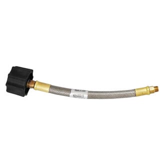 Marshall® - 425 Series Stainless Steel Braided LP Gas Hose with Plastic Clamshell Packaging (Female QCC, Type I Connection to 1/4" Male Inverted Flare)