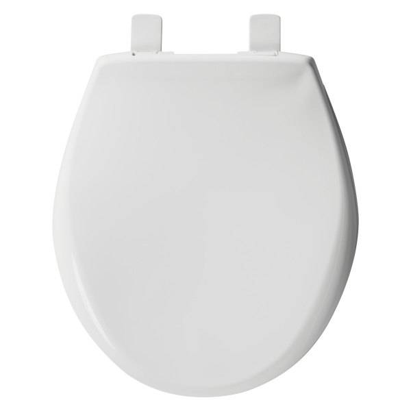 Mayfair 87SLOW000 White Round Slow Close Plastic Toilet Seat w EZ Clean Hinges 