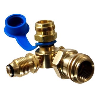 MB Sturgis® - Brass LP Gas Adapter Tee (1"-20 Propane Adapter)