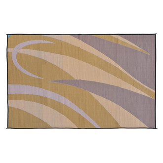 Stylish Camping® - 12'W x 8'L Brown/Gold Graphic Polypropylene Patio Mat