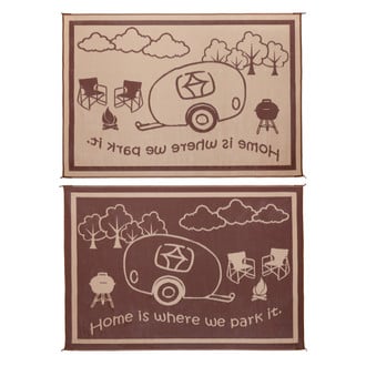 Stylish Camping® - 11'W x 8'L Brown/Beige Polypropylene RV Home Design Patio Mat