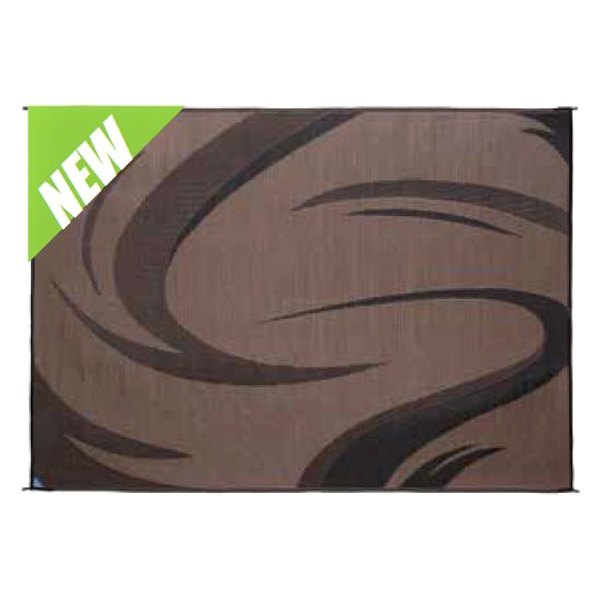 Stylish Camping® - 11'W x 8'L Black/Brown Polypropylene Patio Mat