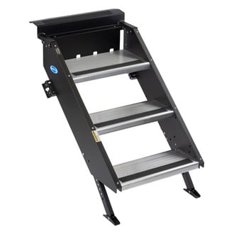 MORryde® - StepAbove™ Gen 2 Door Threshold Manual Aluminum 3 Entry Steps with Quick Release Hinge