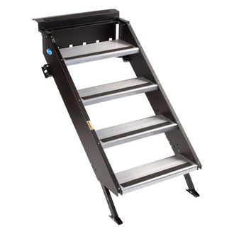 MORryde® - StepAbove™ Gen 2 Door Threshold Manual Aluminum 4 Entry Steps with Quick Release Hinge
